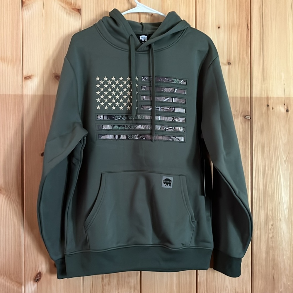 Buffalo Outdoors Green Camo Flag Hoodie – Women’s